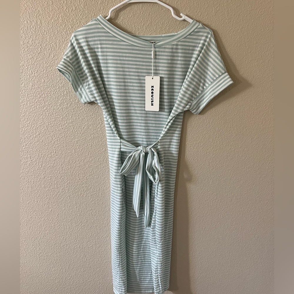 Ecowish light blue stripped dress